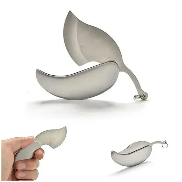 3.5" Leaf Stainless Steel Folding Pocket Keychain Knife