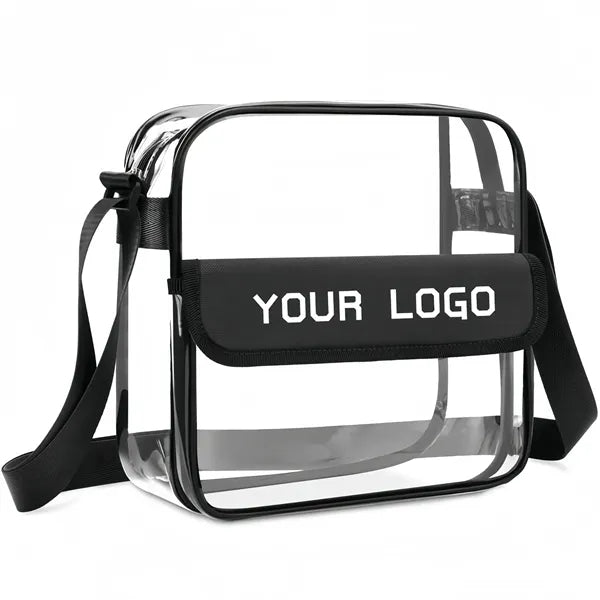 PVC Large Clear Crossbody Bag with Adjustable Strap