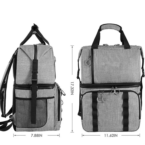 Lunch Bag Insulated Cooler Backpack Double Layer Detachable