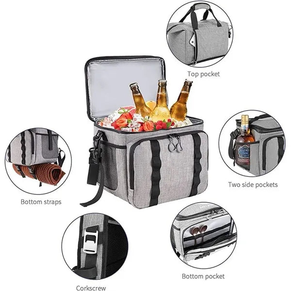 Lunch Bag Insulated Cooler Backpack Double Layer Detachable