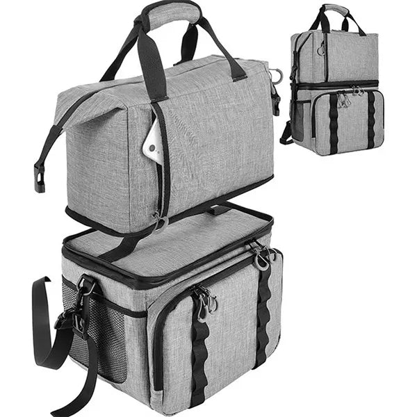 Lunch Bag Insulated Cooler Backpack Double Layer Detachable