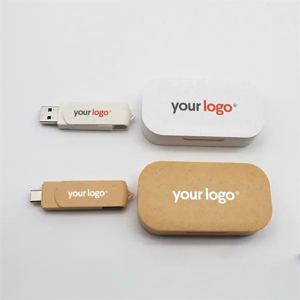 Wheat straw USB flash drive set