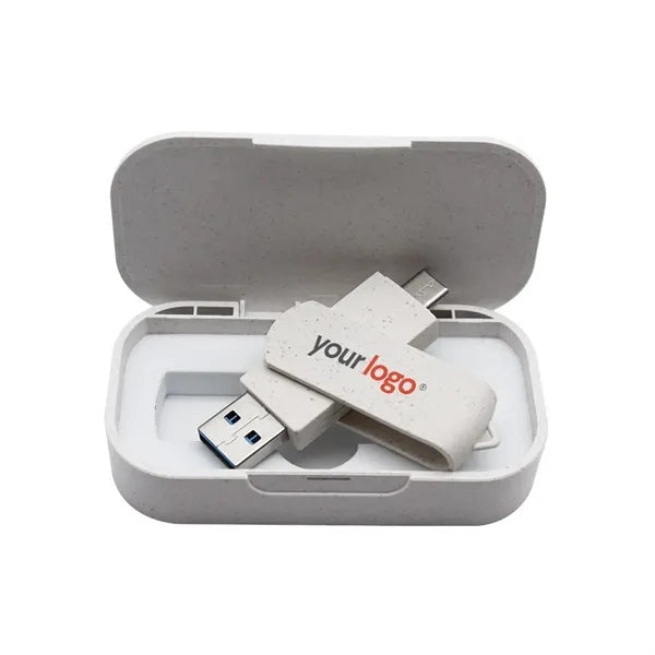 Wheat straw USB flash drive set