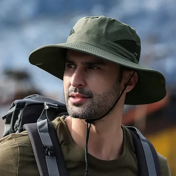 Fishing Hat with Wide Brim Cooling Mesh