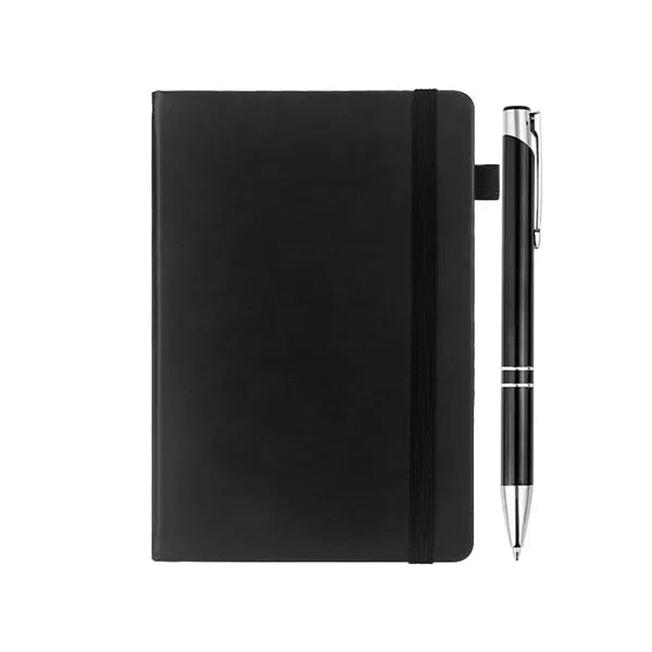 A5 Soft Cover Lined Journal With Metal Pen Set/200 Pages