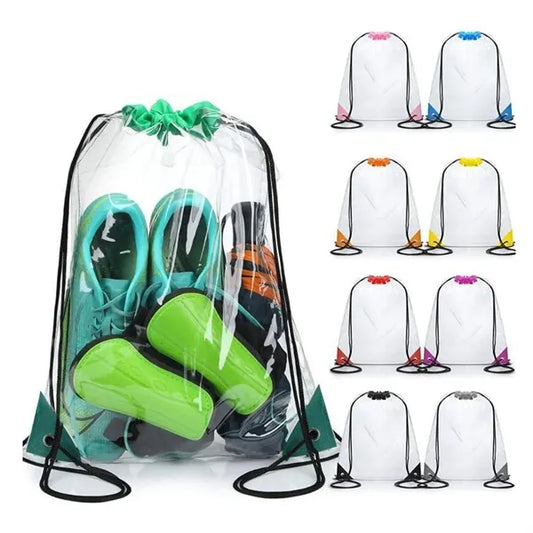 Transparent Pvc Drawstring Bag with Adjustable Straps