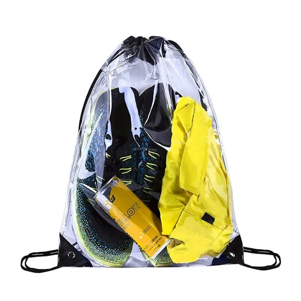Transparent Pvc Drawstring Bag with Adjustable Straps