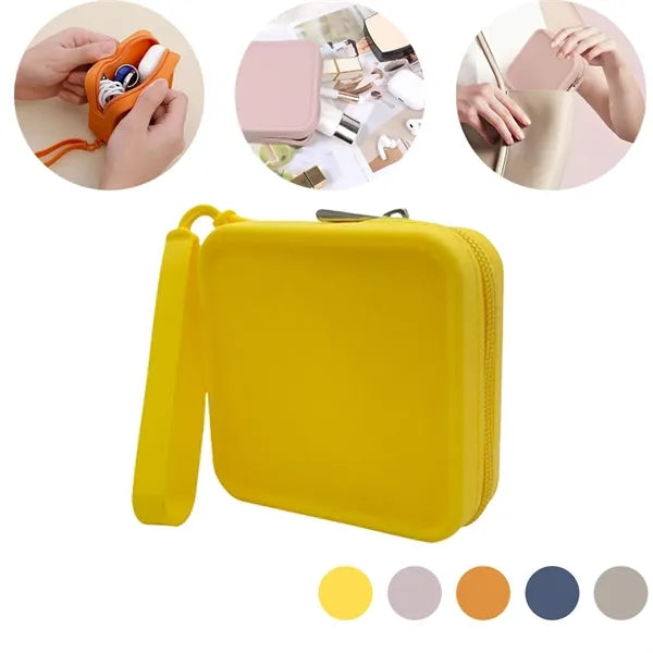 Square Makeup Brush Pouch Silicone Waterproof Storage Bag