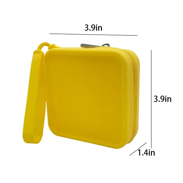 Square Makeup Brush Pouch Silicone Waterproof Storage Bag