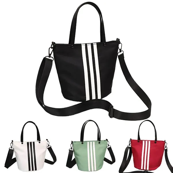Casual Large Capacity Striped Bucket Tote Bag