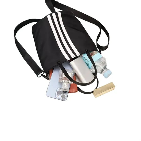 Casual Large Capacity Striped Bucket Tote Bag