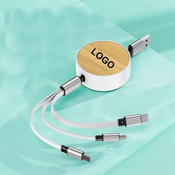 Bamboo Retractable Charging Cable