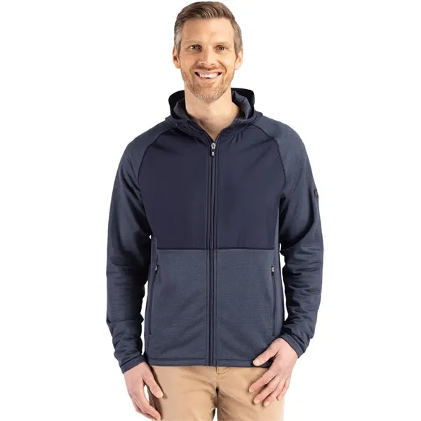 Cutter & Buck Peshastin Recycled GridFleece Mens Hybrid F...