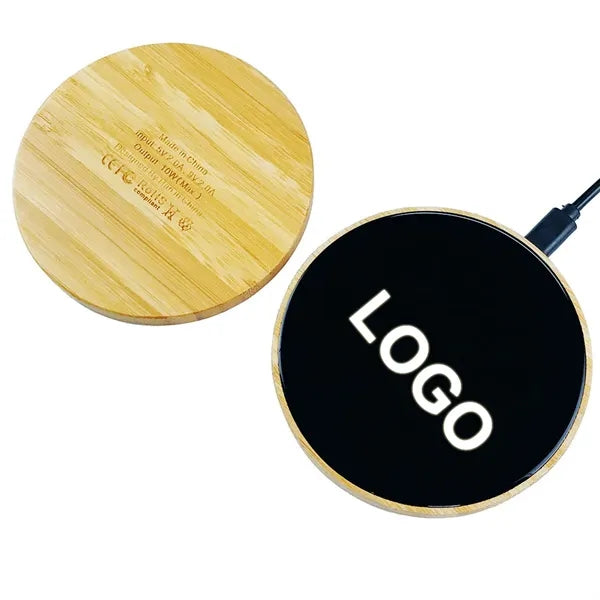 Light Up Bamboo Wireless Charger