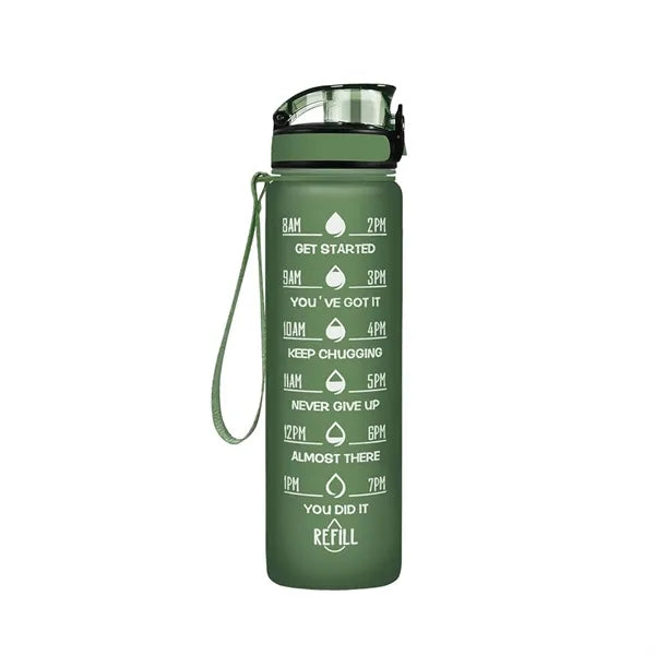32oz Motivational Sports Water Bottle with Time Marker