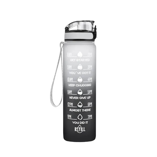 32oz Motivational Sports Water Bottle with Time Marker