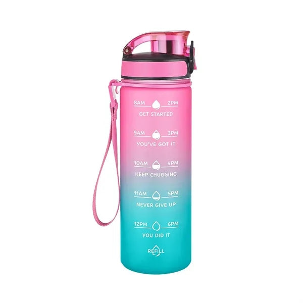 32oz Motivational Sports Water Bottle with Time Marker