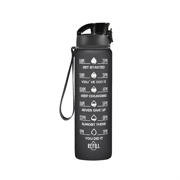 32oz Motivational Sports Water Bottle with Time Marker
