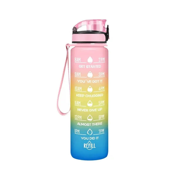 32oz Motivational Sports Water Bottle with Time Marker