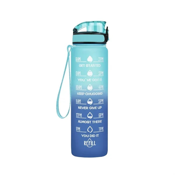 32oz Motivational Sports Water Bottle with Time Marker