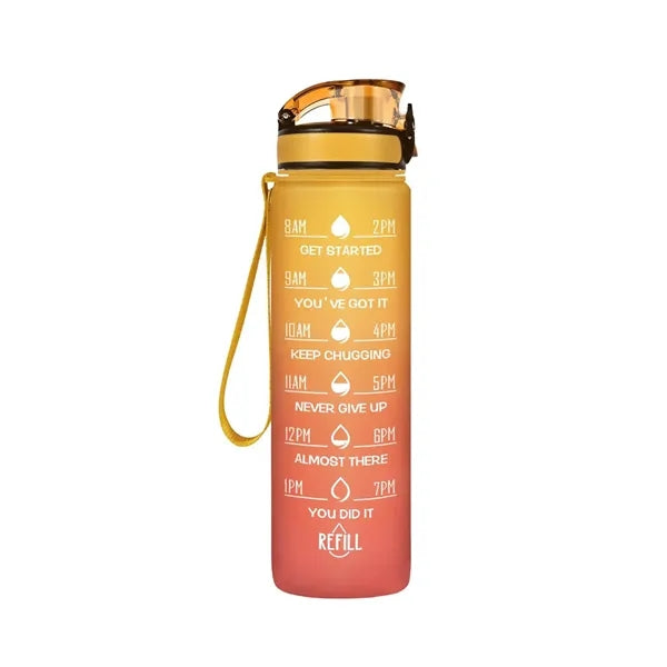 32oz Motivational Sports Water Bottle with Time Marker