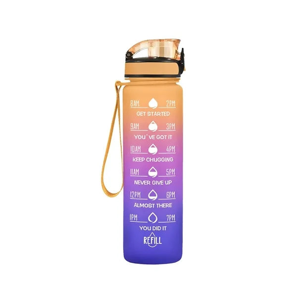 32oz Motivational Sports Water Bottle with Time Marker