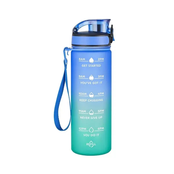 32oz Motivational Sports Water Bottle with Time Marker