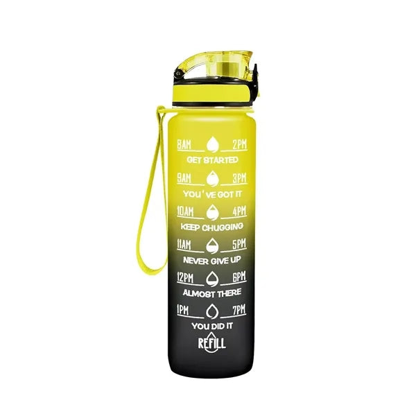 32oz Motivational Sports Water Bottle with Time Marker