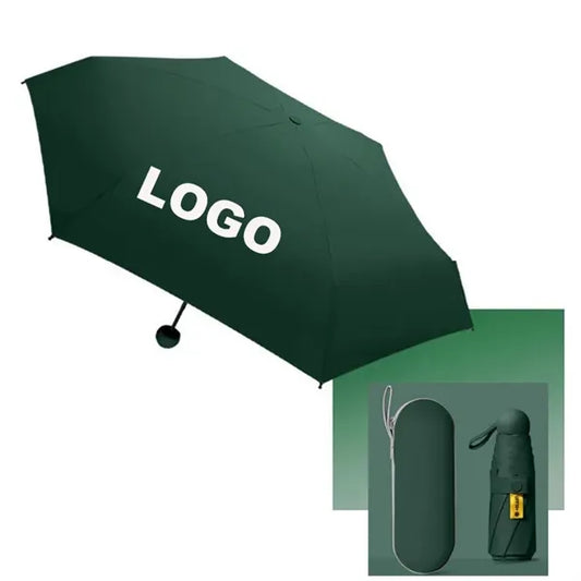 Mini Oxford Cloth 5-Folding Capsule Umbrella w/Carrying Case