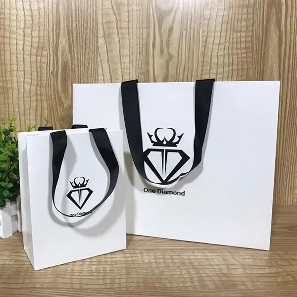 White Cardboard Bag with Handle