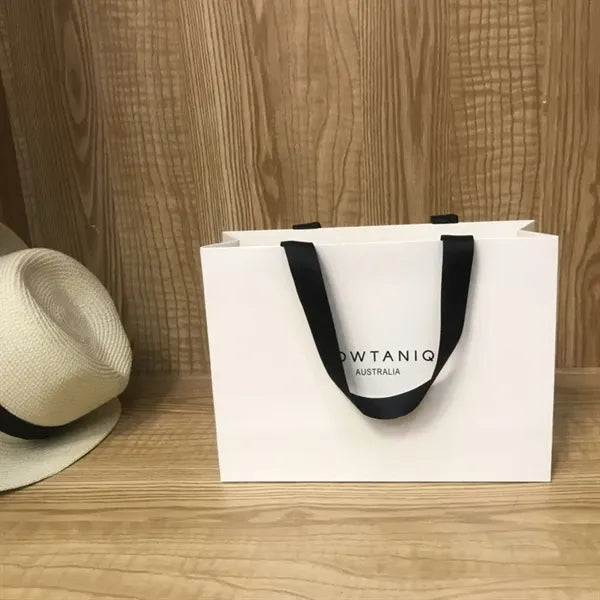White Cardboard Bag with Handle