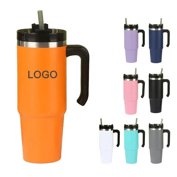 30oz Vacuum Travel Coffee Mug with Handle