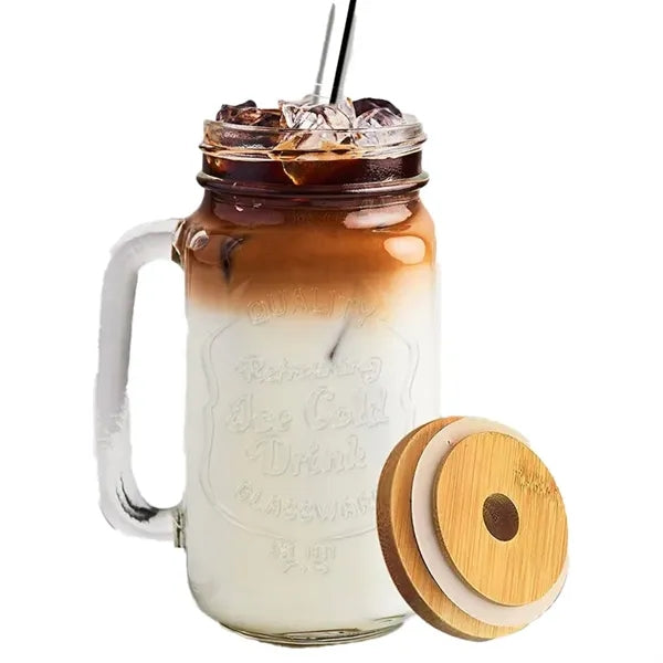 24 Oz. Regular Mouth Mason Jars With Stainless Steel Straw