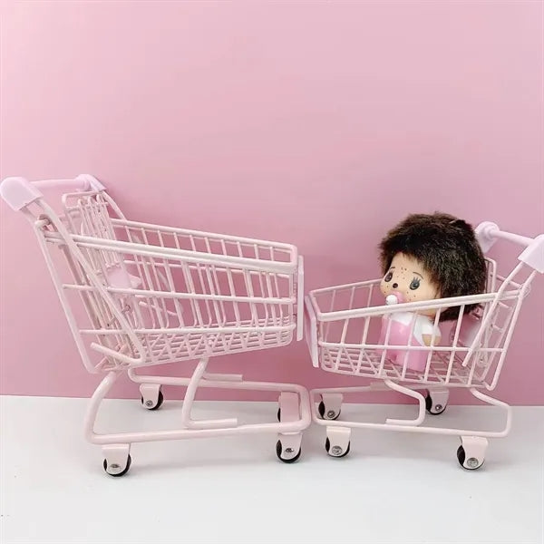 Mini shopping desktop decoration toy basket