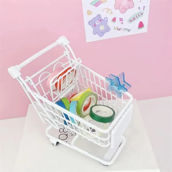 Mini shopping desktop decoration toy basket