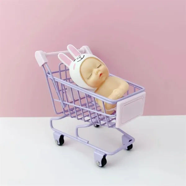 Mini shopping desktop decoration toy basket