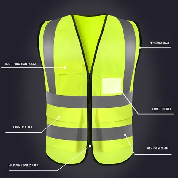 High Visibility Reflective Strips Safety Vest