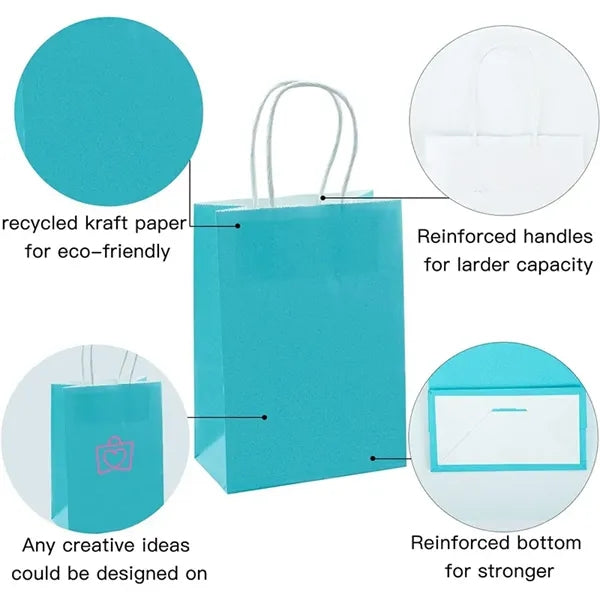 Colored Kraft Paper Gift Tote Bag