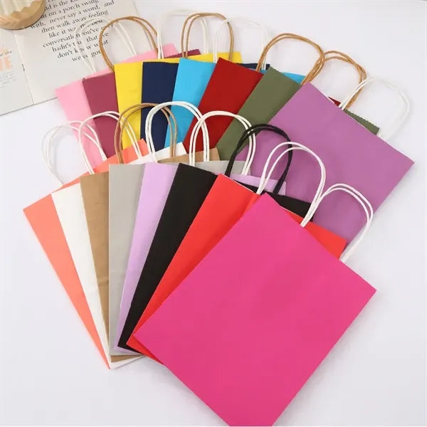 Colored Kraft Paper Gift Tote Bag