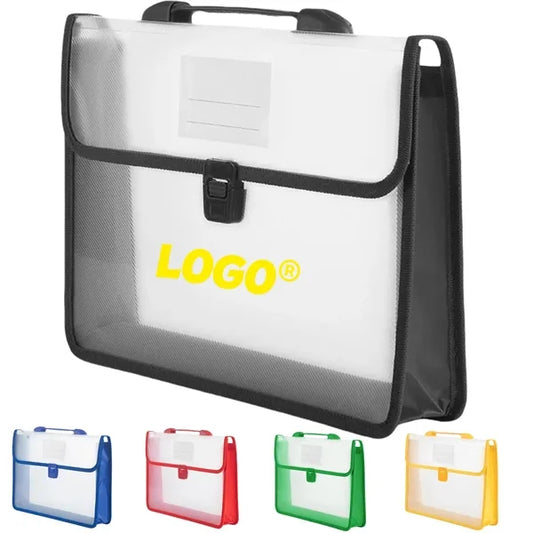 CLear Tote File Folder Bag Briefcase Expanding Document Box