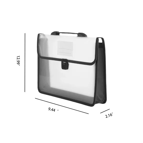 CLear Tote File Folder Bag Briefcase Expanding Document Box