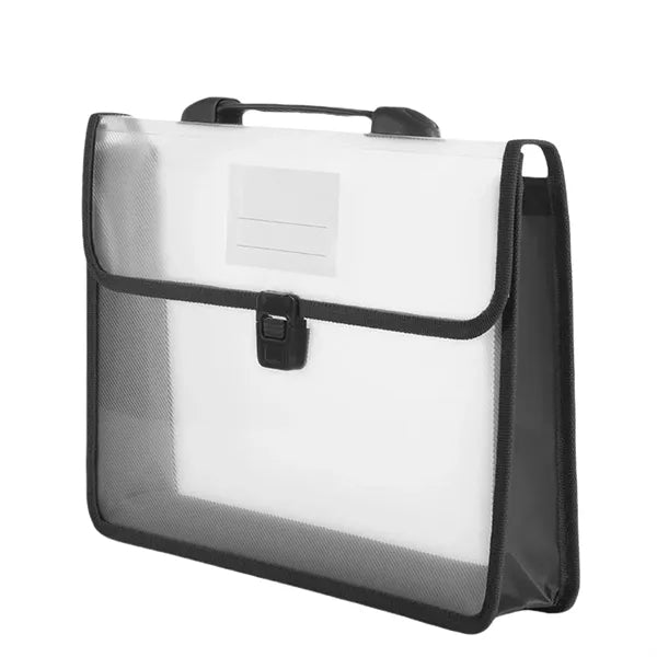 CLear Tote File Folder Bag Briefcase Expanding Document Box