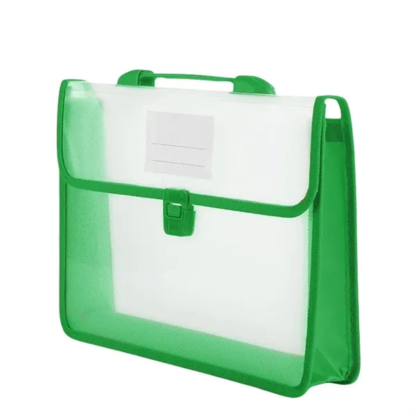 CLear Tote File Folder Bag Briefcase Expanding Document Box