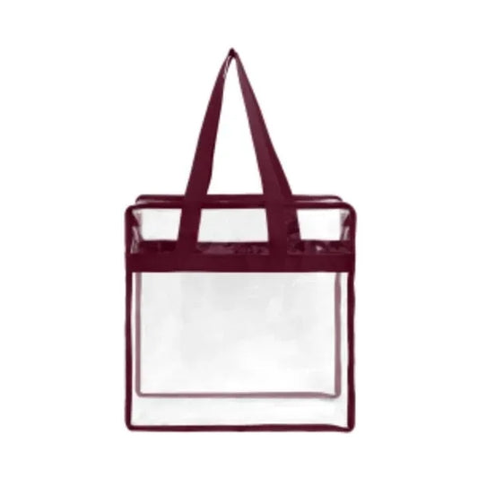 Stadium Approved Clear Zipper Tote Bag ( 12" x 12" x 6" )