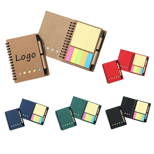 Spiral Notebook with Pen & Sticky Flags