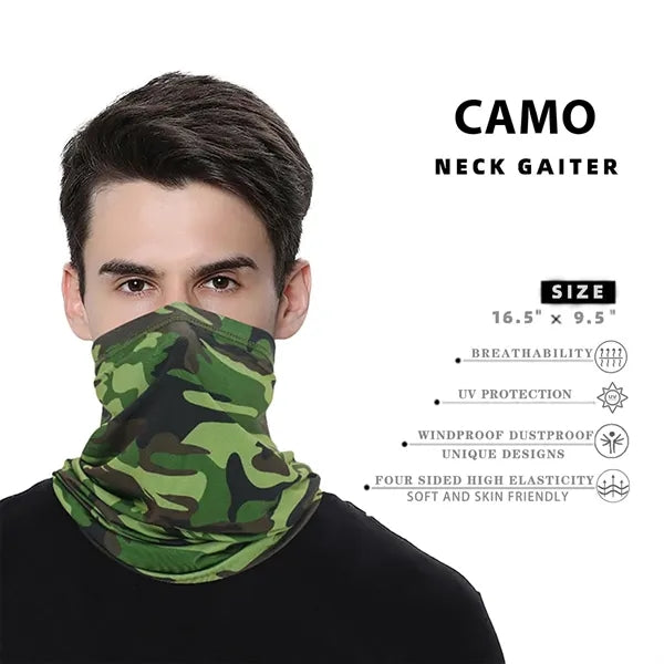 Camouflage Neck Gaiter Face Mask for Sun Protection