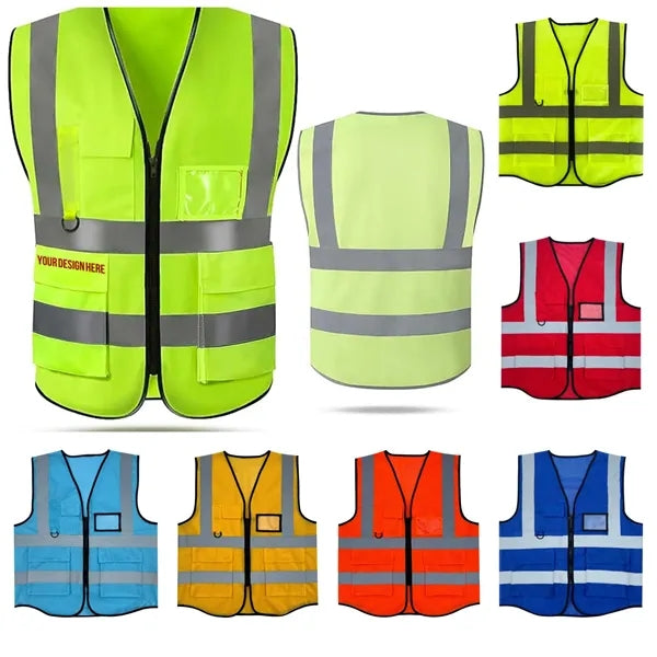 Reflective Safety Vest W/ Multi Pockets
