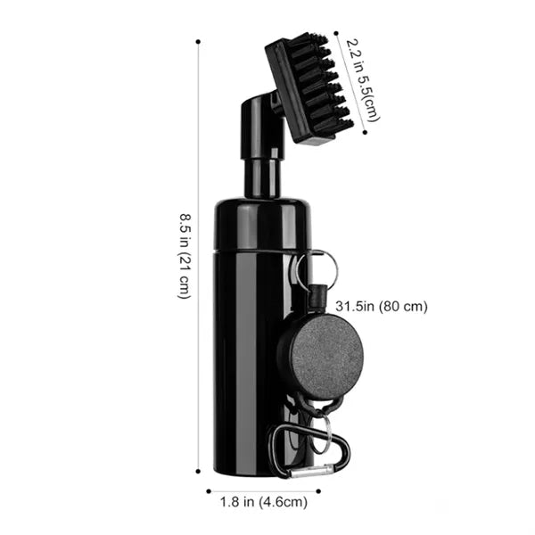 Golf Club Brush Cleaner W/ Water Heavy Duty Retractable Clip