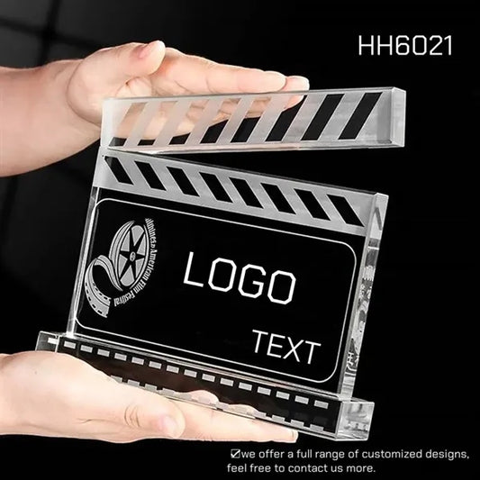 Film Crystal Academy Award Trophy Movie Clapper