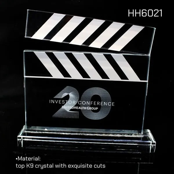 Film Crystal Academy Award Trophy Movie Clapper